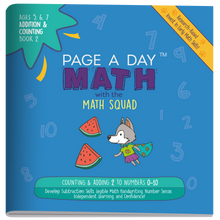 Load image into Gallery viewer, Series 4: ADDITION &amp; COUNTING (age 4-6) 10-Book Series, Flash Cards &amp; Assessments - Page A Day Math with the Math Squad