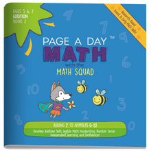 Load image into Gallery viewer, Series 6: ADDITION (age 5-8) 12-Book Series, Flash Cards &amp; Assessments - Page A Day Math with the Math Squad