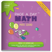 Load image into Gallery viewer, Series 6: ADDITION (age 5-8) 12-Book Series, Flash Cards &amp; Assessments - Page A Day Math with the Math Squad