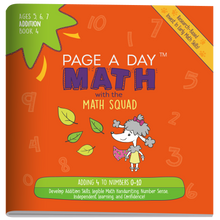 Load image into Gallery viewer, Series 6: ADDITION (age 5-8) 12-Book Series, Flash Cards &amp; Assessments - Page A Day Math with the Math Squad