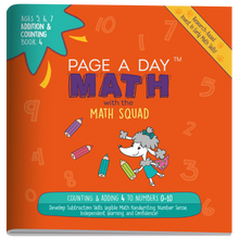 Load image into Gallery viewer, Series 4: ADDITION &amp; COUNTING (age 4-6) 10-Book Series, Flash Cards &amp; Assessments - Page A Day Math with the Math Squad