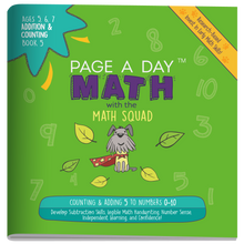 Load image into Gallery viewer, Series 4: ADDITION &amp; COUNTING (age 4-6) 10-Book Series, Flash Cards &amp; Assessments - Page A Day Math with the Math Squad