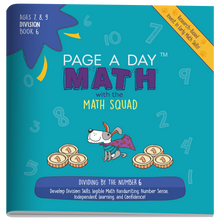 Load image into Gallery viewer, Series 9: DIVISION (age 6-9) 12-Book Series, Flash Cards &amp; Assessments - Page A Day Math with the Math Squad