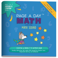 Load image into Gallery viewer, Series 4: ADDITION &amp; COUNTING (age 4-6) 10-Book Series, Flash Cards &amp; Assessments - Page A Day Math with the Math Squad