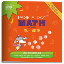 Load image into Gallery viewer, Series 6: ADDITION (age 5-8) 12-Book Series, Flash Cards &amp; Assessments - Page A Day Math with the Math Squad