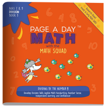 Load image into Gallery viewer, Series 9: DIVISION (age 6-9) 12-Book Series, Flash Cards &amp; Assessments - Page A Day Math with the Math Squad