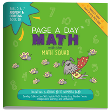 Load image into Gallery viewer, Series 4: ADDITION &amp; COUNTING (age 4-6) 10-Book Series, Flash Cards &amp; Assessments - Page A Day Math with the Math Squad