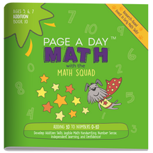 Load image into Gallery viewer, Series 6: ADDITION (age 5-8) 12-Book Series, Flash Cards &amp; Assessments - Page A Day Math with the Math Squad