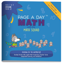 Load image into Gallery viewer, Series 9: DIVISION (age 6-9) 12-Book Series, Flash Cards &amp; Assessments - Page A Day Math with the Math Squad