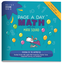 Load image into Gallery viewer, Series 9: DIVISION (age 6-9) 12-Book Series, Flash Cards &amp; Assessments - Page A Day Math with the Math Squad