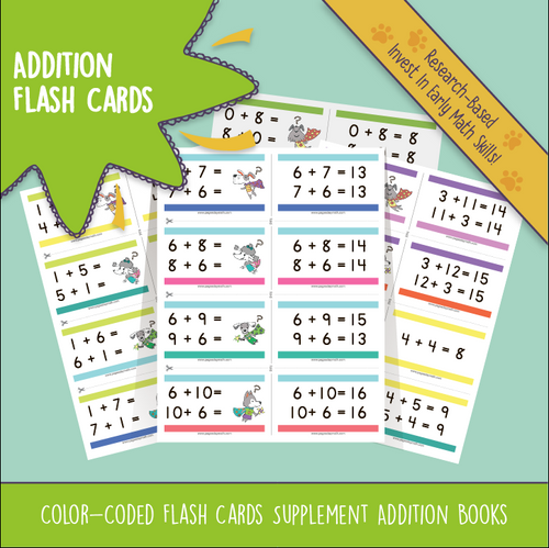ADDITION Flash Cards - Page A Day Math with the Math Squad