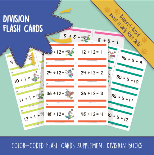 DIVISION Flash Cards - Page A Day Math with the Math Squad
