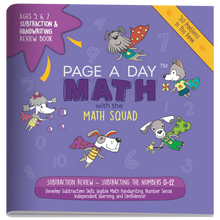 Load image into Gallery viewer, Set 10: REVIEW SERIES -- 1 ADDITION Review Book, 1 SUBTRACTION Review Book, 1 MULTIPLICATION Review Book, 1 DIVISION Review Book - Page A Day Math with the Math Squad